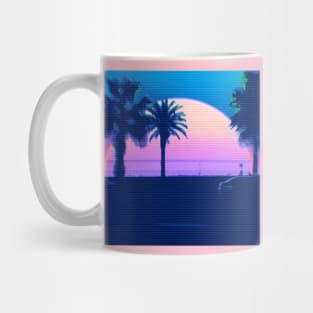 vaporwave palms sunset Mug